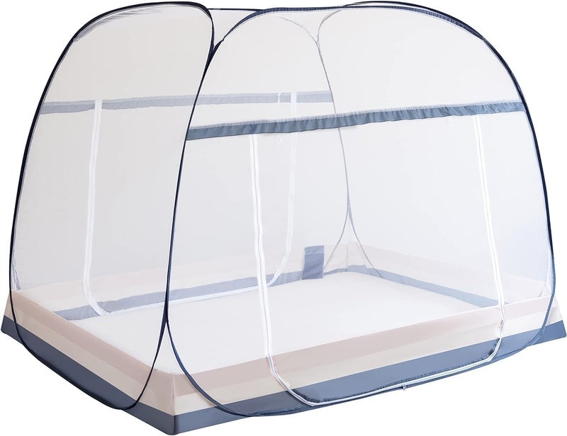 FENGJIDA Pop Up Mosquito Net Tent for Bed,Portable Mosquito Net with Full Bed Mosquito Net Bottom & Instant Setup,Mosquito Net Tent for Indoor/Outdoor Use,Foldable Design Fits Kids & Adults (L77 xW59 xH63) - Image 1
